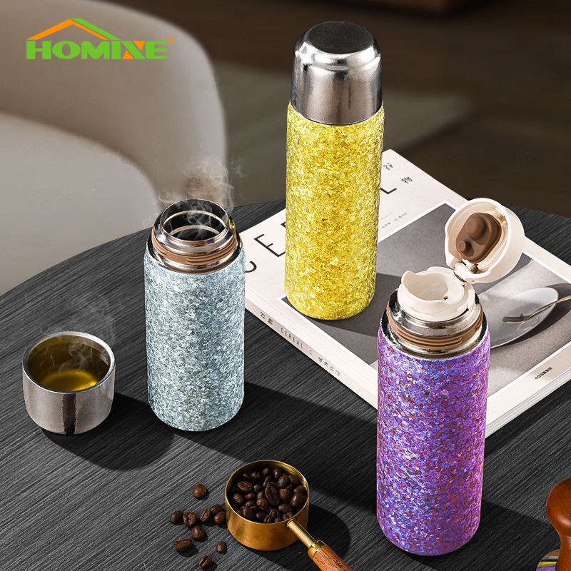 Modern Design Titanium Double-Walled Vacuum Insulated Sports Water Bottle for Coffee Tea Wine Whisky Great Business Gift